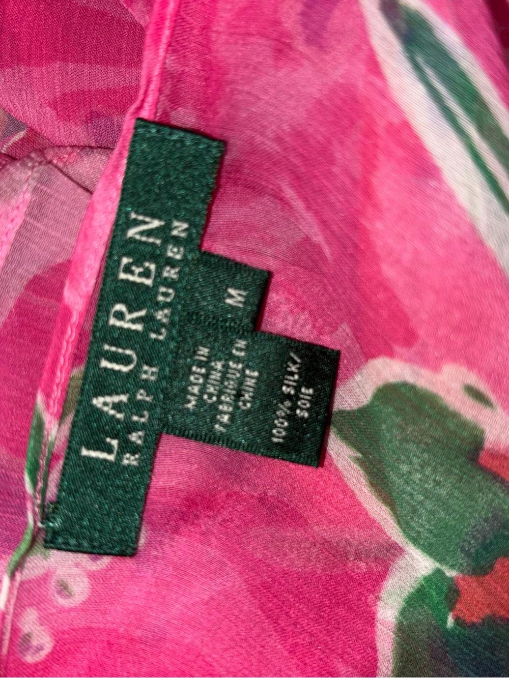 Ralph Lauren Pink Floral blouse 100% silk Vintage - Picture 6 of 6
